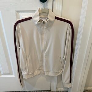 Athleta Cream and Maroon Track Jacket
